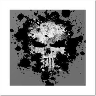 Grunge Skull Splatter Posters and Art